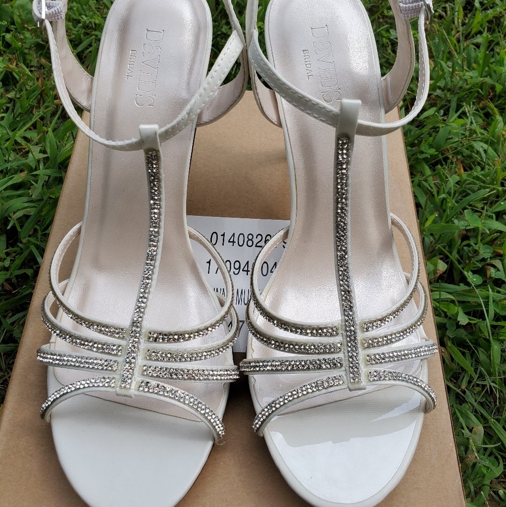 David's Bridal T-strap heels